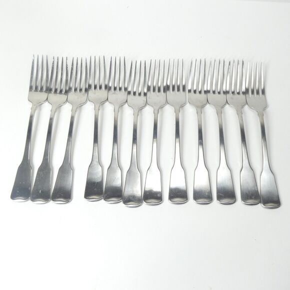 American Colonial Oneida Cube 72pc Flatware Set Stainless Forks Spoons - Picture 7 of 16
